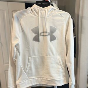 Under Armour Classic White Hoodie with Gray Emblem